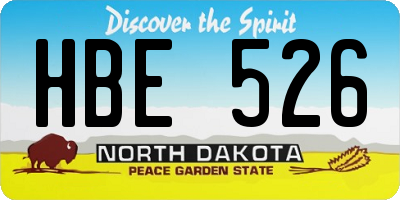 ND license plate HBE526