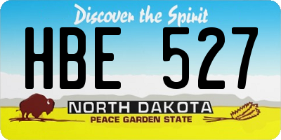 ND license plate HBE527