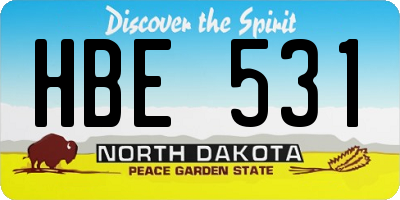 ND license plate HBE531