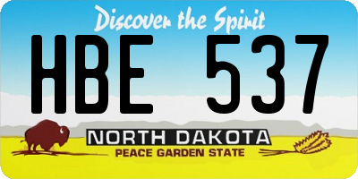 ND license plate HBE537