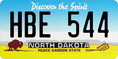 ND license plate HBE544