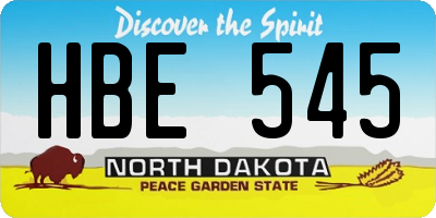 ND license plate HBE545