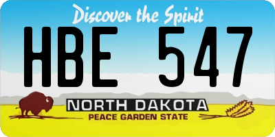 ND license plate HBE547