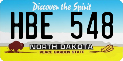 ND license plate HBE548