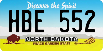 ND license plate HBE552