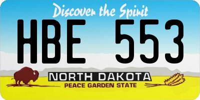 ND license plate HBE553