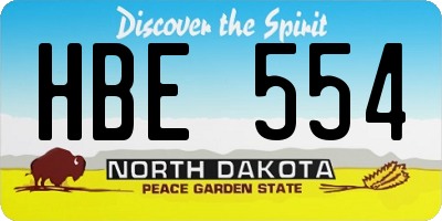 ND license plate HBE554