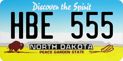 ND license plate HBE555