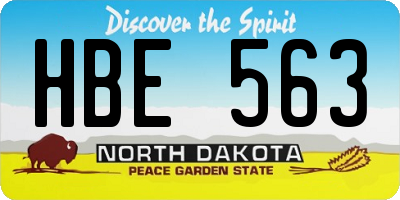 ND license plate HBE563