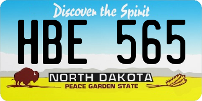 ND license plate HBE565