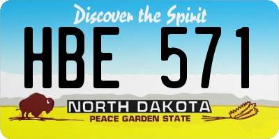 ND license plate HBE571