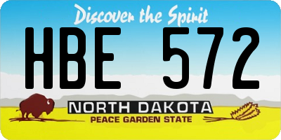 ND license plate HBE572