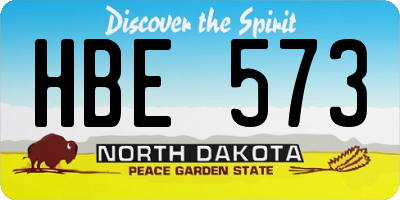 ND license plate HBE573
