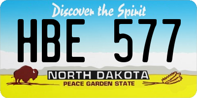 ND license plate HBE577