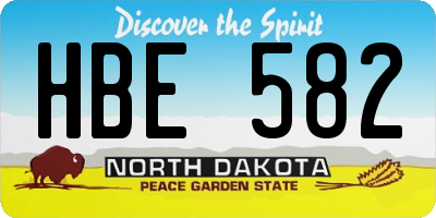 ND license plate HBE582