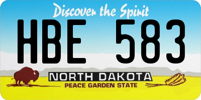ND license plate HBE583