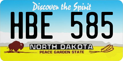ND license plate HBE585