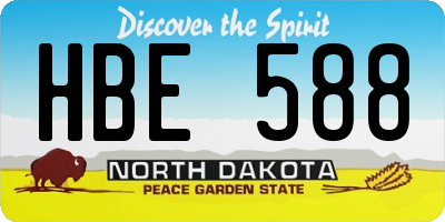 ND license plate HBE588
