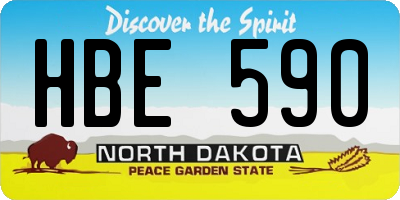 ND license plate HBE590