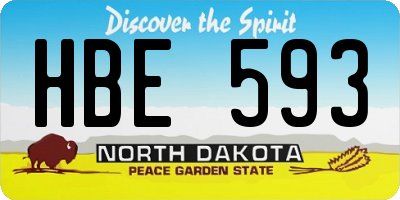 ND license plate HBE593