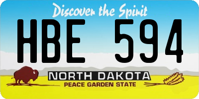 ND license plate HBE594