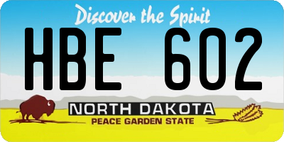 ND license plate HBE602