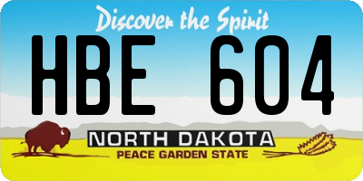 ND license plate HBE604