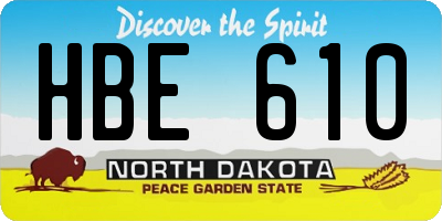 ND license plate HBE610
