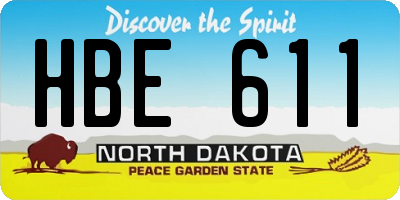 ND license plate HBE611