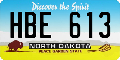 ND license plate HBE613