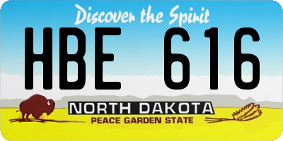 ND license plate HBE616