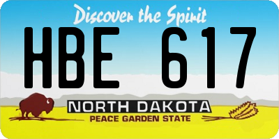ND license plate HBE617