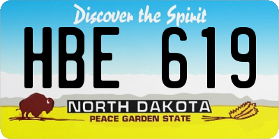 ND license plate HBE619
