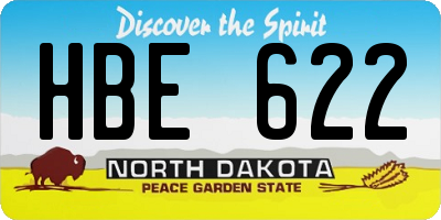 ND license plate HBE622
