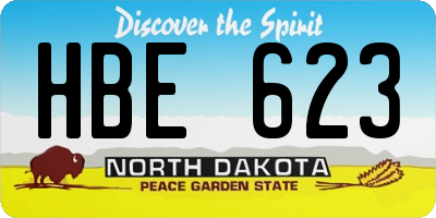 ND license plate HBE623