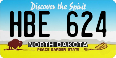 ND license plate HBE624