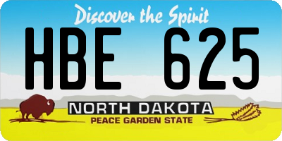 ND license plate HBE625