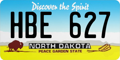 ND license plate HBE627