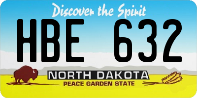 ND license plate HBE632