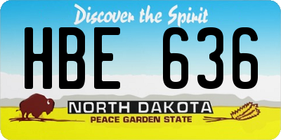 ND license plate HBE636