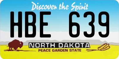 ND license plate HBE639