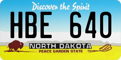 ND license plate HBE640