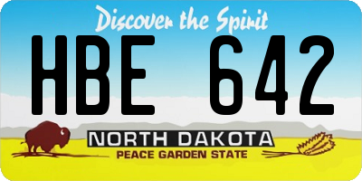 ND license plate HBE642