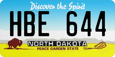 ND license plate HBE644