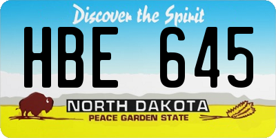 ND license plate HBE645