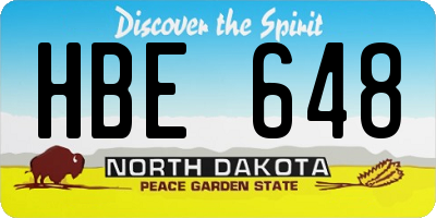 ND license plate HBE648