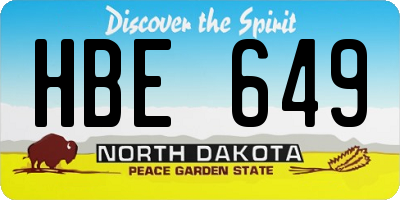 ND license plate HBE649