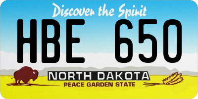 ND license plate HBE650