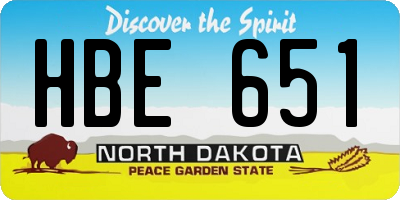 ND license plate HBE651