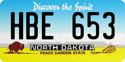ND license plate HBE653